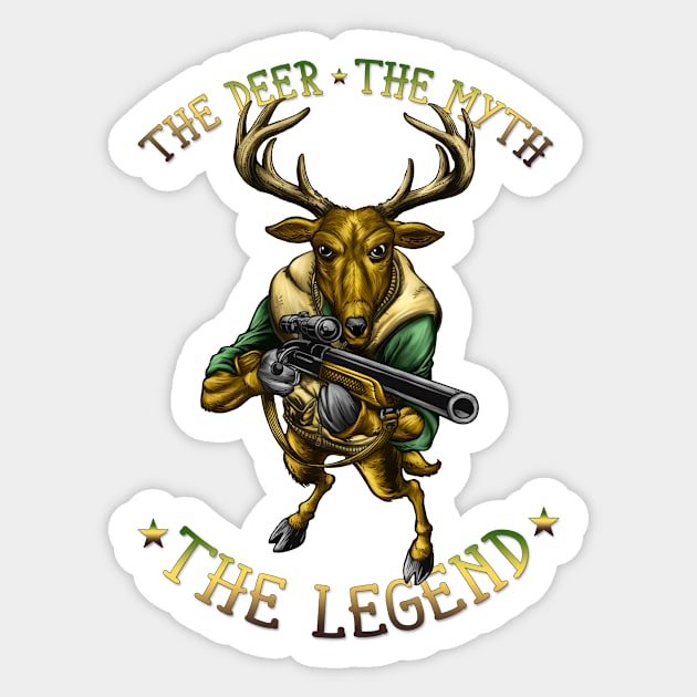 Funny Deer Hunting Sticker by norules